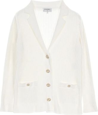 Chanel Cardigan Coco Mark 1986-1988 - Bianco