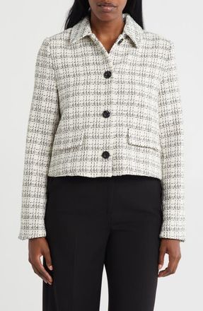 Amanda + Chelsea Lady Like Bouclé Jacket in Cream/Black at Nordstrom, Size X-Small