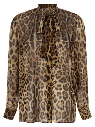 Dolce & Gabbana Brown Silk Womens Blouse