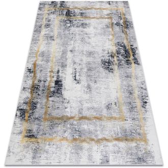 RugsX Alfombra Lavable Andre 1065 Marco Vintage Antideslizante - Gris / Oro Grey 160x220 Cm