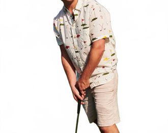 Pink Chicken Jack Button-Down Shirt In Golf Tournament