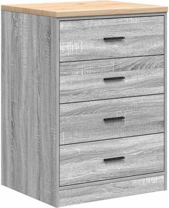 vidaXL Vidaxl - Garage Storage Cabinet Grey Sonoma 60x51x85 cm Solid Wood Pine