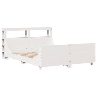 Berkfield Home Sleek Bed Frame Frame White 120x190 cm Small Double Solid Wood Pine