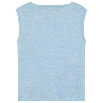 Knowledge Cotton Apparel Loose Fold Up Linen Top f&uuml;r Damen | blau