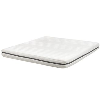 Beliani Colch&oacute;n Individual Relleno De Espuma Poli&eacute;ster Funda Extra&iacute;ble Con Cremallera Blanco 180 X 200 Cm Enchant