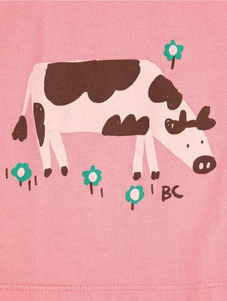 Bobo Choses Girls Cotton T-Shirt With Logo Pink Organic T-Shirts And Polos