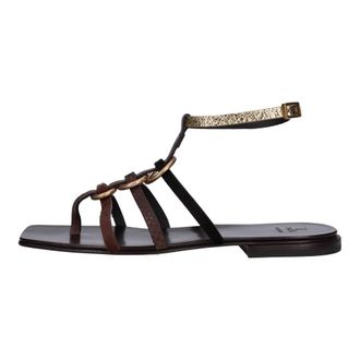 Fabi Platte Teenslippers - Dames - Sandalen - Bruin - 36 EU - Leer - Schoenen