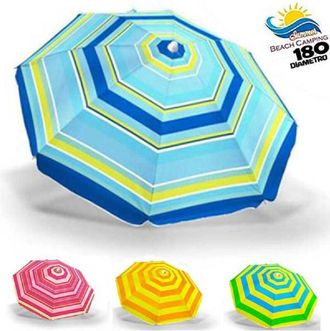Trade Shop Trade Shop - Ombrellone Mare Spiaggia Diametro 180 Cm Con Snodo Tessuto In Polyest Palo 32mm