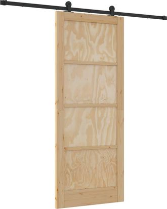 vidaXL Puerta Corredera Orkdal 86 X 211 Cm Madera De Pino Maciza Vidaxl