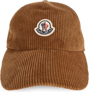 Moncler Corduroy Baseball Cap - Dames - Petten - Bruin - ONE Size - Katoen - Accessoires