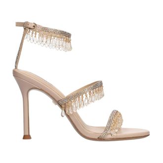 Lola Cruz Schoenen, Dames, Beige, 36 EU, Leer, Flamenca Heel Sandalen 95