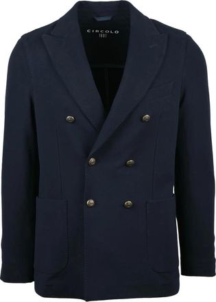Circolo 1901 Jassen, Heren, Blauw, L, Katoen, Dubbele rij knopen jas