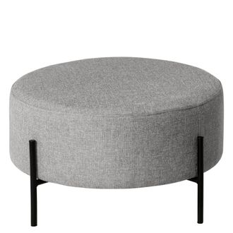 Koketto Home Gran puff redondo gris claro con patas de metal negro