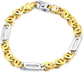 Pompeii3 Mens Designer Figaro and Mariner Link 14k Gold (34gram) or Platinum (54gram) 7.5-8mm Bracelet 8.5