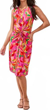Tribal Front Knot Dress In Pinkglow
