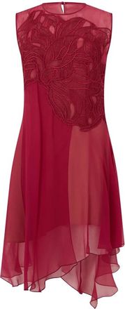 Alberta Ferretti Elegante rode jurk zonder mouwen - Dames - Casual kleedjes - Rood - L - Polyester - Kleedjes