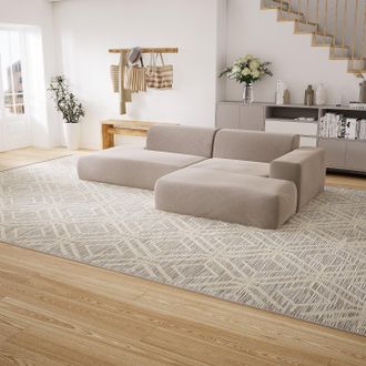 MYCS Ecksofa Cremeweiß - Flexible Designer-Polsterecke, L-Form: Beste Qualität, einzigartiges Design - 296 x 72 x 168 cm, konfigurierbar