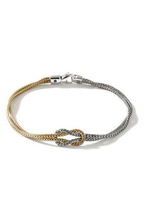 John Hardy Love Knot Bracelet in Silver/Gold at Nordstrom, Size Medium