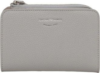 Emporio Armani Compacte portemonnee met munt- en kaarthouders - Dames - Portefeuilles - Grijs - ONE Size - Katoen - Accessoires