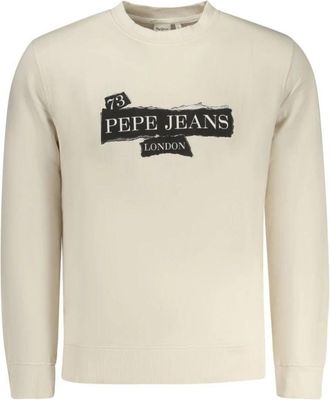 Pepe Jeans London Cotton Sweatshirt - Heren - Sweatshirts - Beige - 2XL - Katoen - Hoodies & sweatvesten