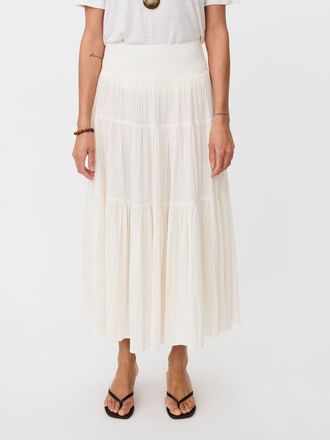 Masai Masable Smocked Waist Tiered Midi Skirt in Jet Stream at Nordstrom, Size Xx-Large