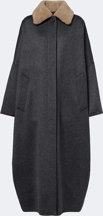 Brunello Cucinelli Shearling-trimmed cashmere coat