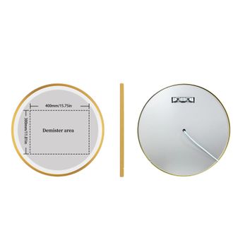 OEM Espejo De Ba&ntilde;o Con Funci&oacute;n Antivaho, Iluminaci&oacute;n Regulable, Color Dorado, 80 Cm