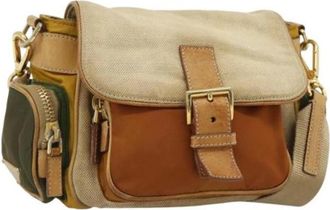 Prada Pre-owned Vintage Schoudertas - Dames - Vintage Schoudertas - Beige - ONE Size - Leer - Vintage