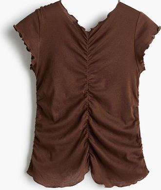 H&M Drapiertes Baumwollshirt - Beige