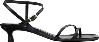 Margaux Eyewear The Dylan Sandal in Black Crinkle-Gloss Nappa at Nordstrom, Size 41.5