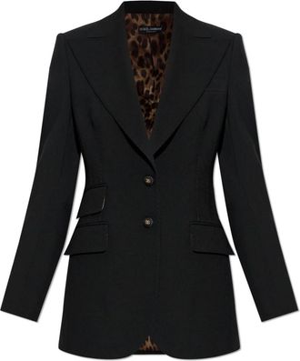 Dolce & Gabbana Turlington Wool Blazer - Dames - Blazers - Zwart - L - Wol - Jassen