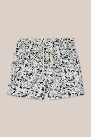 Arrels Barcelona Mens Quentin Monge Classic Swim Shorts In White Vacances