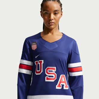 Nike Womens Team USA Hockey Jersey in Blue | P34763USAH-DRY