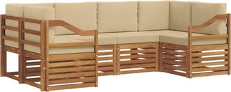 vidaXL Conjunto De Sof&aacute;s De Exterior 6 Uds. Natural Vidaxl