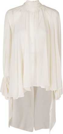 Semicouture Butter Renie Georgette Neck Tie Blouse