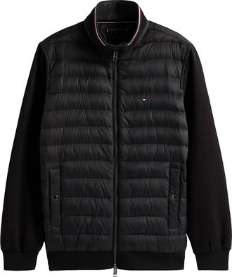 Tommy Hilfiger Quilted Casual Jacket With Stand Collar And Contrasting Stripes