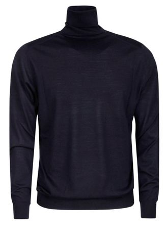 FILIPPO DE LAURENTIIS Purple Merino Wool Turtleneck Sweater