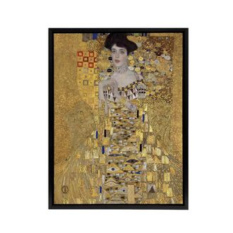 Artery8 Portrait of Adele Bloch Bauer I Framed Canvas Wall Art Print Klimt in Gold | Size: W24 x H32