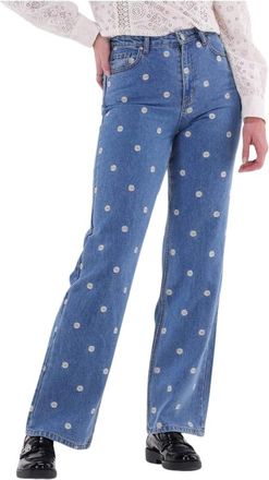 Envii Wijde Blauwe Jeans Emb 6863 - Dames - Regular Fit Jeans - Blauw - XS - Jeans