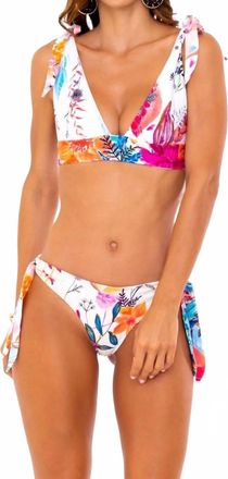 SOAH Womens Ella Bikini Top In White Floral