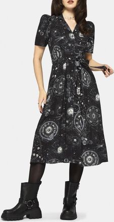 Disturbia Elise Celestial Midi Shirt Dress in Black at Nordstrom, Size 10