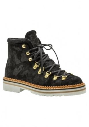 Fracap Womens Suede Lace Up Boots In Black