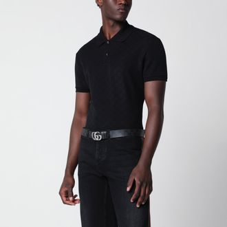 Gucci Polo in jersey tecnico GG jacquard nera