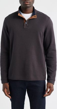 Johnston & Murphy Jacquard Knit Quarter Snap Pullover in Brown at Nordstrom, Size Xxx-Large