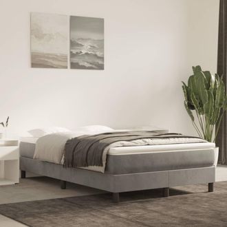 vidaXL Estructura De Cama Con Somier Terciopelo Gris Claro 120x200 Cm Vidaxl