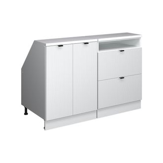 Vicco Conjunto De Armarios Para Techo Inclinado Rion, Ondulaci&oacute;n Blanca, 120 Cm Lote De 2 Carcasas De Armario 60 Cm De Profundidad, Vicco