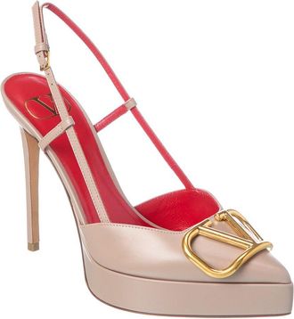 Valentino Vlogo Signature 120 Leather Slingback Pump