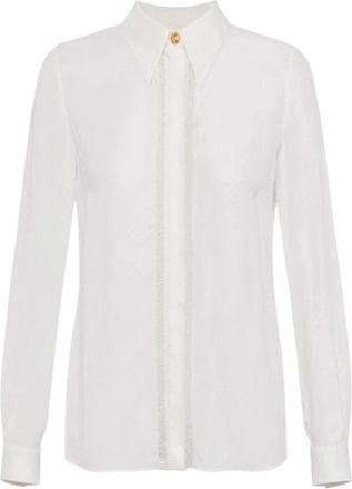 Elisabetta Franchi Viscose Georgette Shirt - Dames - Overhemden - Beige - S - Overhemden