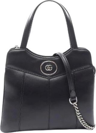 Gucci Pre-owned Handbags, female, Black, Size: ONE SIZE Pre-owned Leather Handbag