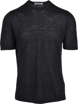 Dressism. Black Linen Cotton Knit Top